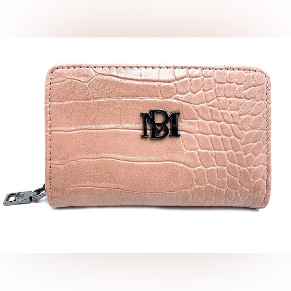 Badgley Mischka Handbags - Badgley Mischka Croc Textured Wallet Coin Purse (BMW-013 Blush)